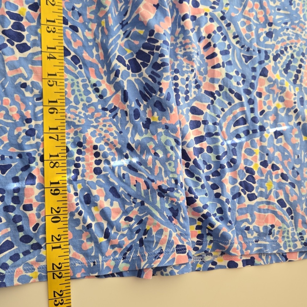 Lilly Pulitzer Shirt Size XS Kinsey Blue Pink Paisley Sleeveless Tank Top Cotton - Picture 7 of 7